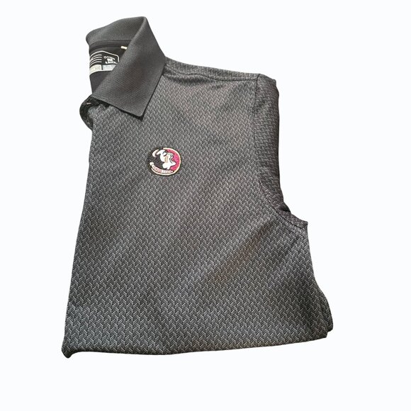 FSU Cutter & Buck Black Florida State Seminoles CB DryTec Luxe Polo XL - Picture 4 of 14